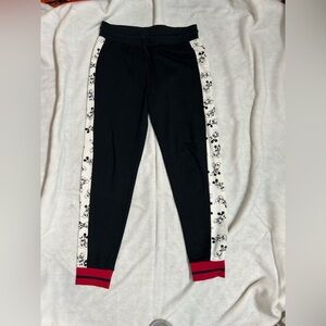 Disney Black and White Character Joggers with Red Accents